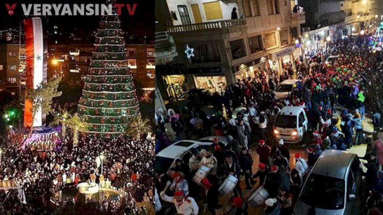 Suriye'de sokaklarda noel kutlamaları